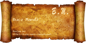 Bucz Manó névjegykártya